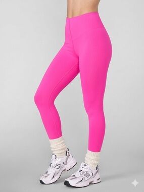 Savage Fenty Neon Pink High-Rise Leggings with Back Seam Details